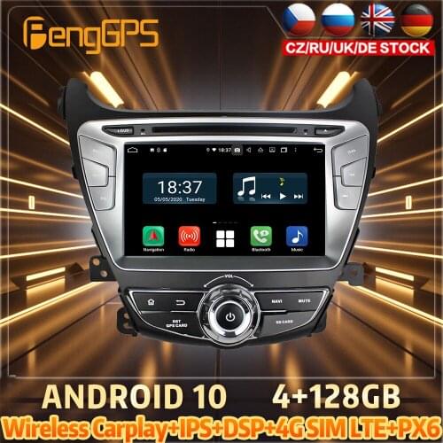 128G Android10 PX6 DSP For HYUNDAI Elantra 2015 Car DVD GPS Navigation Auto Radio Stereo Video Multifunction CarPlay HeadUnit