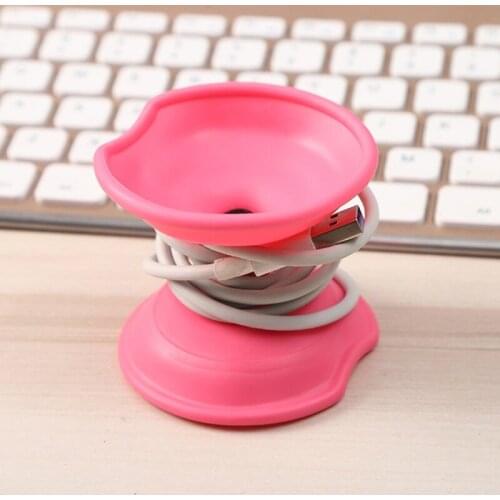 Desktop Storage Case Colourful Silicone Cord Organizer for Power Adapter Headset USB Wire Wrap Wire Winder