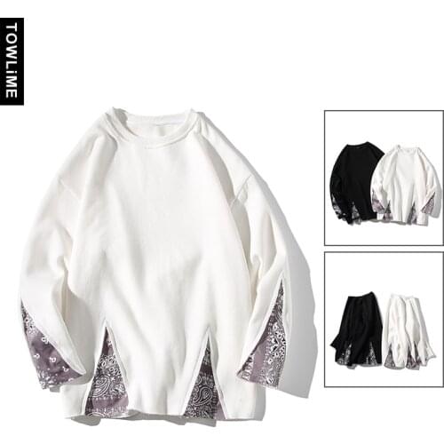 New 2021 Autumn Mens Casual Loose Patchwork Sweatshirts Women Korean Fashions Streetwear Hoodies O-Neck Pullovers Tops