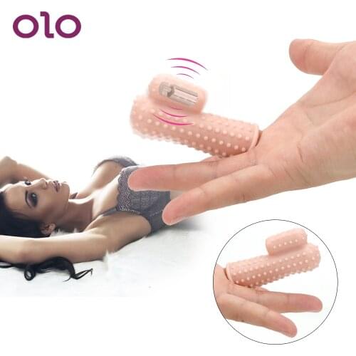 OLO Brush Vibrating Finger Sleeve Vibrator Clitoris Vagina Stimulator Flriting Sex Toys for Women Couple G-spot Massage