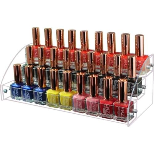 3 Tier Acrylic Nail Polish Rack Tabletop Display Stand Clear Lipstick Holder Essential Oils Shelf Makeup Storage Organizer