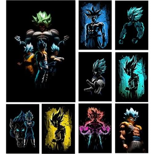 Japanese Anime Dragon Ball Characters Poster Canvas Painting Wall Art Picture Modern Children Living Room Decoration Cuadros
