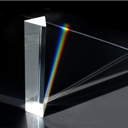 PrismTriangular physical refraction rainbow prism K9 physical prism optical refraction 25*25*25*80