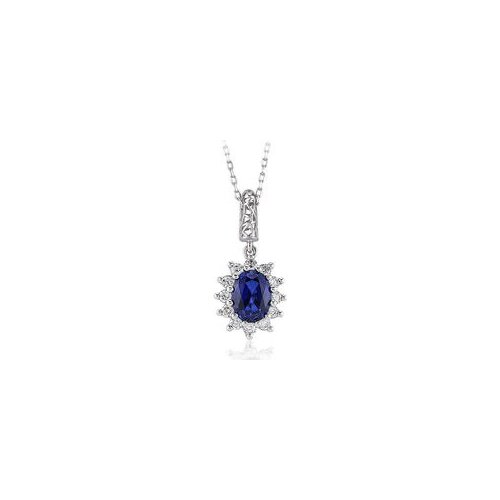 Symbol Gold 2.16 Carat Diamond Sapphire Necklace Fashion Jewelry Stylish Brilliant Eye-catching Pendant For Women