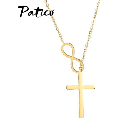 Sterling Silver 925 Infinity Cross Pendant Necklace for Women Charm Wedding Chain Silver Necklaces Fine Jewelry Girl Gifts