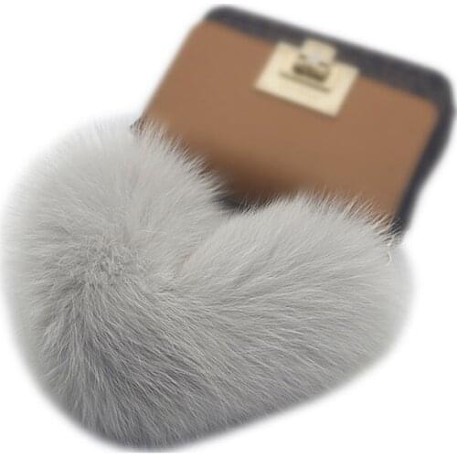 Fox fur bag shoulder strap accessories single buy portable furry wide shoulder strap handbag plush handbag with accessories