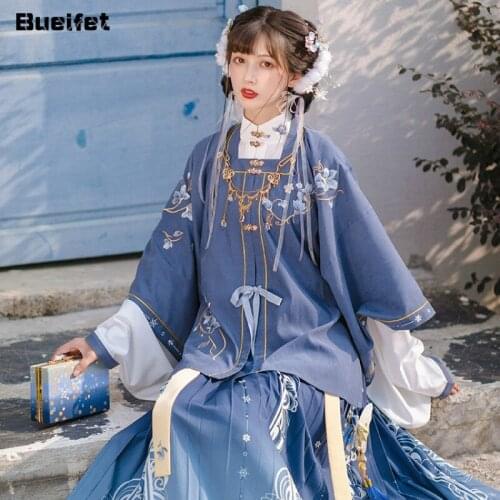 Ancient Traditional Hanfu Dress for Women Elegant Tang Dynasty Princess Costume Embroidery Fairy Flok Dance Clothing Cosplay