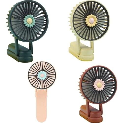 YAM 1PC Creative Foldable Mini Handhel Fan Desktop USB Sunflower Type Air Cooling Small Appliances Travel Home Office Air Cooler