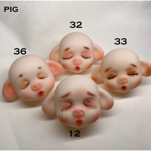1/8 BJD Doll Bald Head Fit 11-16cm Doll DIY Pig Makeup Doll Head Toys Accessories Kids Toys Kids Girl Gifts