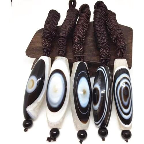 1pcs 1lot Rare Natural Agate Stone with White Crystal Natural 1 Eye DZI Bead Pendant Necklace Free Shipping