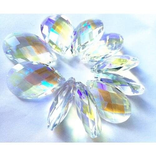 10pcs/lot Gorgeous Multi-faceted Prisms Crystals 38mm K9 Optical Clear AB Crystal chandelier Pendants Suncatcher lighting Parts