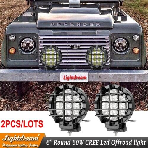 12v led spot work lights 60W round 12leds 4x4 spotlight for car led lights driving off road lights For Car Truck tractor x2pcs