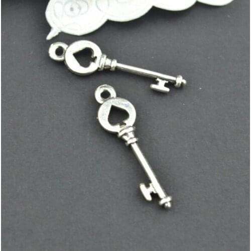 50Pcs Antique Silver color Zinc Alloy key Charms Pendants Diy Jewelry Findings Accessories Wholesale O260