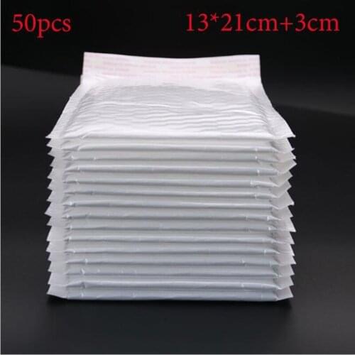 50pcs/pack) White Envelope Paper Cute Baby Bubble Envelope Bag Bag Decoration Frangible Envelope Bag Gift (13 X 21cm + 3cm)