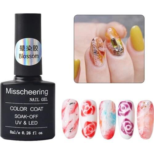 8ml Watercolor Paint Nail Art Blooming Liquid Smoke Marble Effect plant glue DIY Ink Smudge Bubble Armor Lacquer