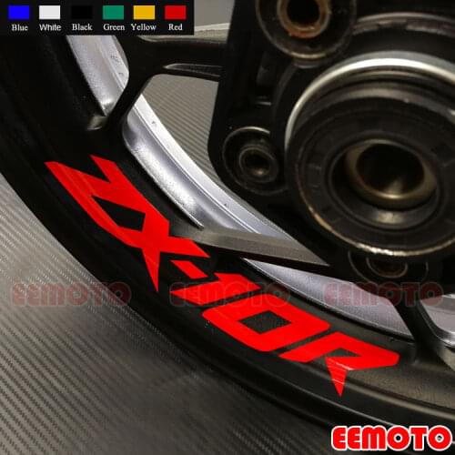 8 X Custom Iner Rims Decals Wheels Reflective Stickers Stripes Waterproof Motorcycle Motor bike For Kawasaki ZX-10R ZX10R ZX 10R