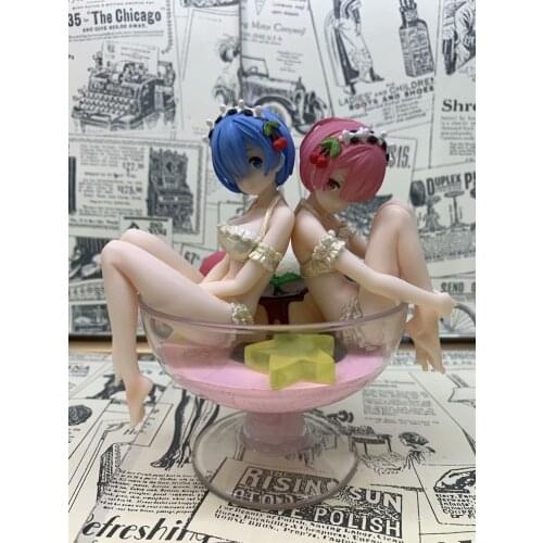 Anime Re : Life in a different world from zero Rem & Ram on icecream Cup Action Figure Toys