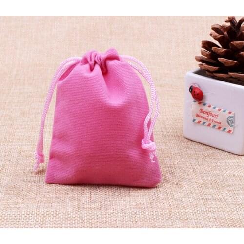 Free Shipping 100pcs/Lot 7x9cm Pink Velvet Bags Jewelry Pouch Gift Bag Favor Wedding gift jewelry bags for boutique