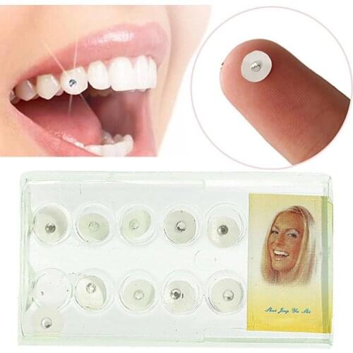 50% Hot Sale 10Pcs/Box 2mm Shiny Imitation Crystal Oral Dental Teeth Tooth Jewelry Ornaments