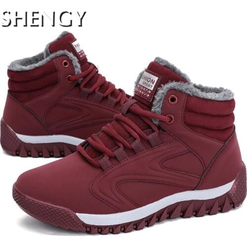 Winter Women Shoes Warm Ankles Boots Casual Waterproof Non-Slip Couple Shoes Outdoor Sports Walking Hiking Shoes for Females