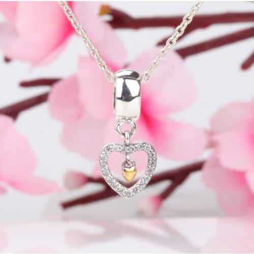 S925 Sterling Silver New Creative Hollow Heart Pendant Bracelet Original Beads Charms
