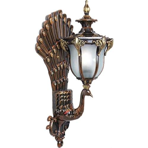 European style creative peacock wall lamp outdoor aisle waterproof wall light hotel/apartment decorative bracket light