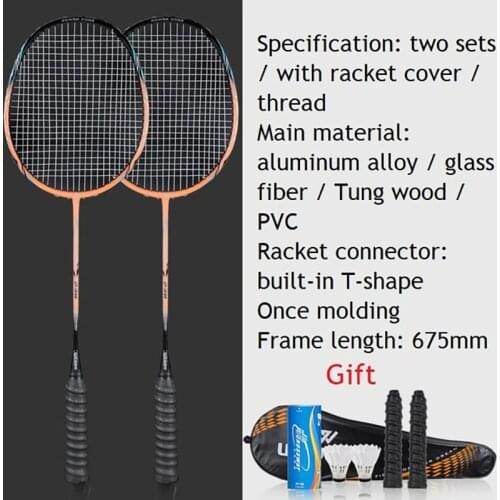 A pair Professional Badminton Rackets Set Ultra light Double Badminton Racquet Titanium Alloy Lightest Playing Badminton whole