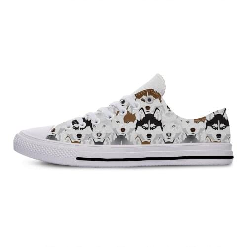 Husky Dog Animal Pets Cute Harajuku New Arrive Lightweight Classic Canvas Shoes Men Women Casual Breathable Sneakers