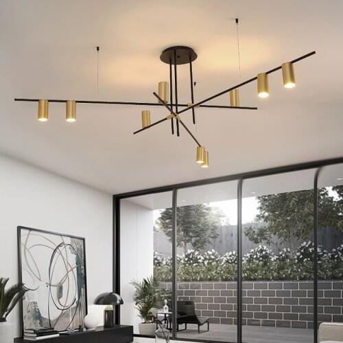 Nordic Design Tribes Chandelier for coffee shop dining table lamp tribes linear pendant lamp Rose Gold Hanging lamp fixtures