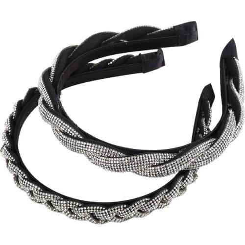 MOLANS Vintage Rhinestone Chain Hair Accessories For Women Braided Lady Knot Tiaras Ornaments Hairband For Women Luxury Fashion