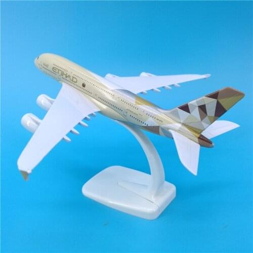 Can standable aviation model 20CM 1/300 scale Airbus A380 ETIHAD airline aircraft airplane alloy model toy collection display