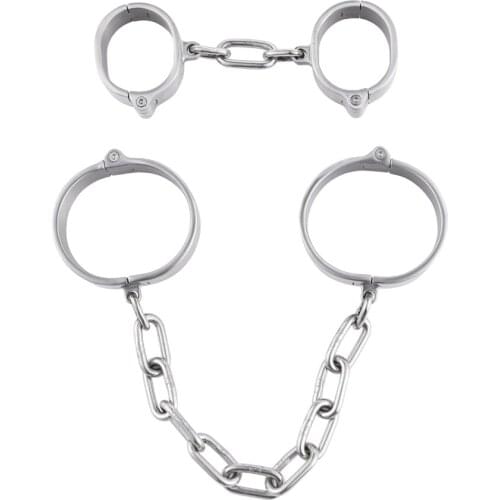 Stainless Steel Bomdage Set Handcuffs For Sex+Ankle Cuffs Bdsm Restraints Bondage Cuffs Bdsm Kit Erotic Game Bdsm Tools For Men