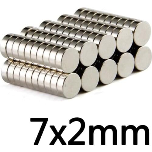 20/50/100pcs 7*2 mm Disc Neodymium magnet 7x2mm N35 Round NdFeB Dia 7x2 Powerful Strong Magnetic Magnets For Craft 7 mm x 2 mm