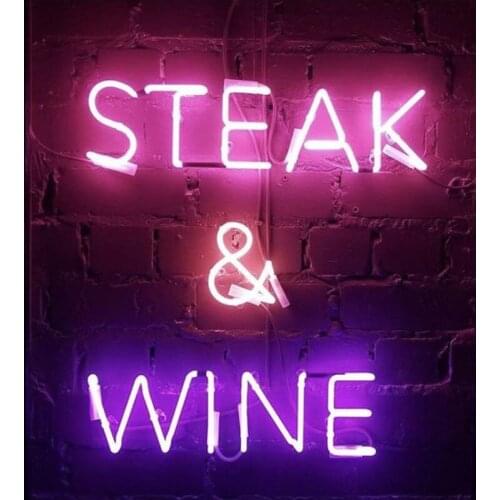 Neon Sign For Steak Wine display light advertise bright Decorate room Money Exchange Sign Neon Publicidad Outdoor Wall Light