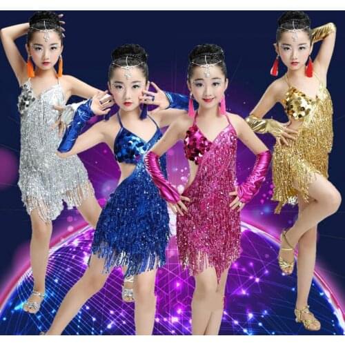 New Latin Dance for Girls Ballroom Dancing Dresses Children Professional Modern Waltz/tango / Cha Cha Costumes