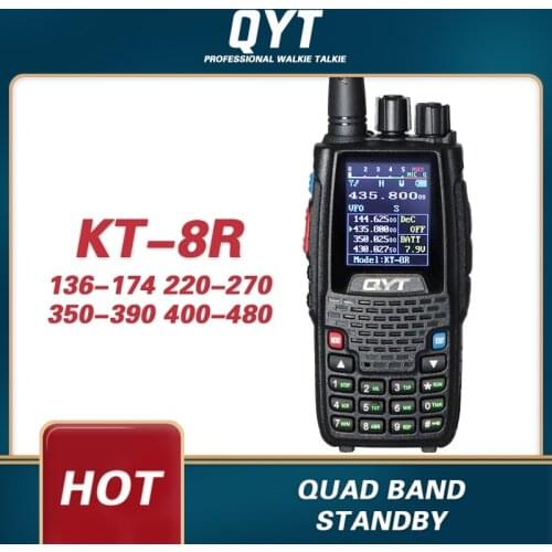 QYT Quad Four 4 Band 220-270 350-390 Handheld KT-8R KT8R Walkie Talkie Intercom U/VHF Two-Way CB Ham Radio FM Transceiver Palyer