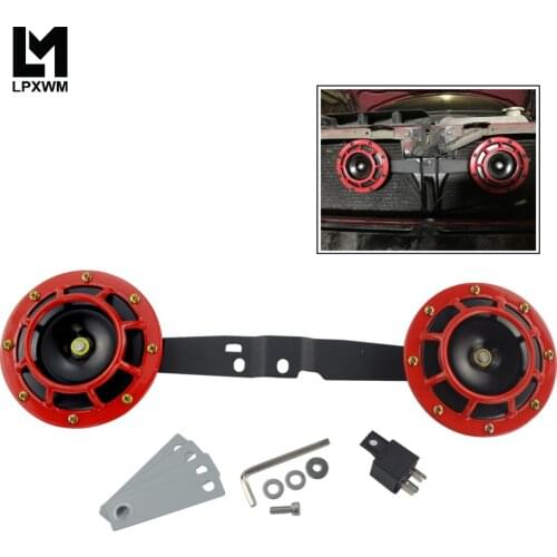 Horns Bracket & 2pcs 12v 115DB Super Loud Compact Electric Air Horn For 2008-2014 Subaru Impreza WRX / STi