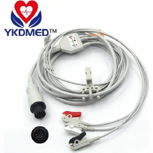 YKD one-piece series patient ecg cable ,compatible with drager vista 120 patient monitor,medical accessories,6pin,3leads
