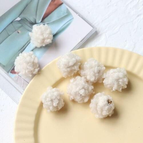 20 PCS 30mm Wool Lamb Pompom Ball Charms Pendant For Earring Accessories DIY Jewelry Making