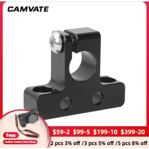 CAMVATE Camera Standard 15mm Single Rod Clamp Rail Connector Adapter With 1/4"-20 Thread Screw For DSLR Camera Cage Rig/ Plate
