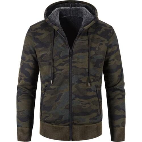 Warm Stylish Camouflage Thick Jacket Quick Drying Sweatercoat Long Sleeve for Winter