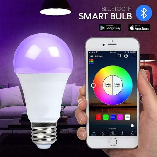 Smart Wifi LED Bulb Compatible With Alexa Echo And Google Home Full Color Dimmable Amart Home E27/E14/B22 10W Neon Changing Lamp