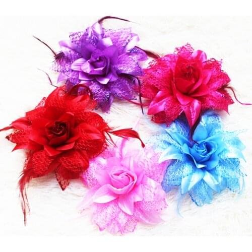 50pcs Feather Flower Fascinator Flapper Headband Head Claw Clip Hair Accessories Brooch Wedding Hairpin Lots school kids giifts