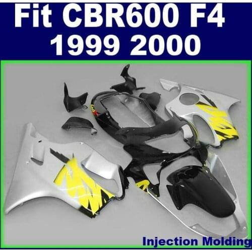 High grade motorcycle fairings for HONDA CBR 600 F4 1999 2000 silver bodyworks 99 00 cbr600 f4 Injection mold custom fairings
