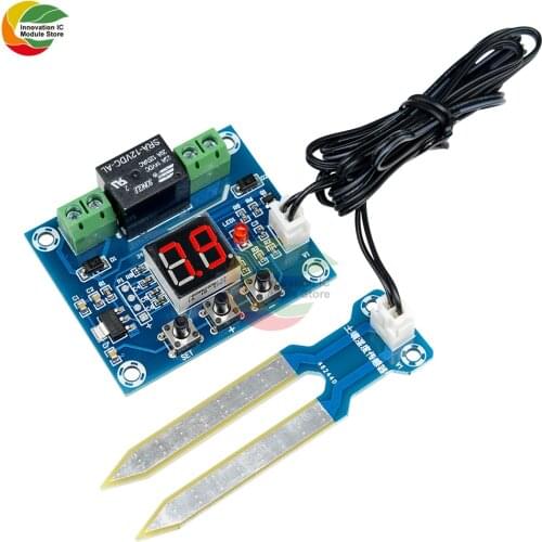 XH-M214 12V Soil Humidity Sensor Controller Irrigation System 20-99% RH Automatic Watering Module Digital Display Switch Output