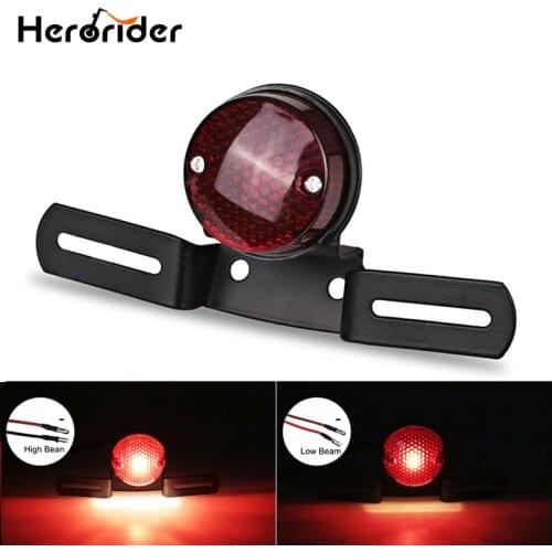 Motorcycle Rear Lights Motor Bracket Tail Brake Stop Light Motorcycle Lighting Indicator Lamp Cafe Racer License Plate Lamb