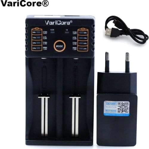 VariCore V20i 18650 charger 1.2V 3.7V 3.2V 3.85V AA / AAA 18350 26650 10440 14500 16340 25500 NiMH lithium battery charger+5V 2A