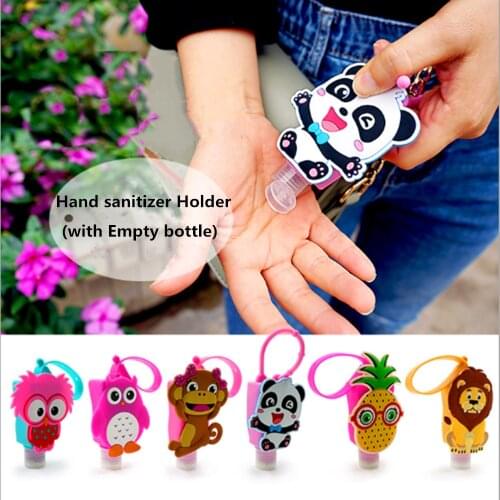 30ML Cartoon Animals Shape Silicone Hand Sanitizer Holder Travel Portable Hangable Liquid Dispenser Containers Refillable Bottle