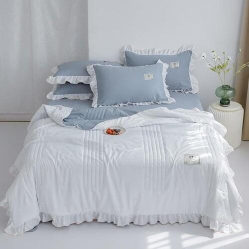 40 Washed Cotton Soft Quilted Blanket Aircondition Summer Quilt Sheet Pillowcase Patchwork Comforter Bedspread