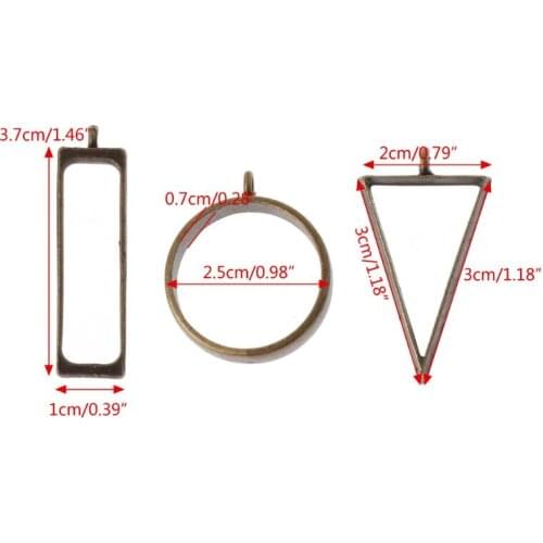 5Pcs Hollow Frame Open Back Bezel Pendant UV Resin Pressed Flower Jewelry Making